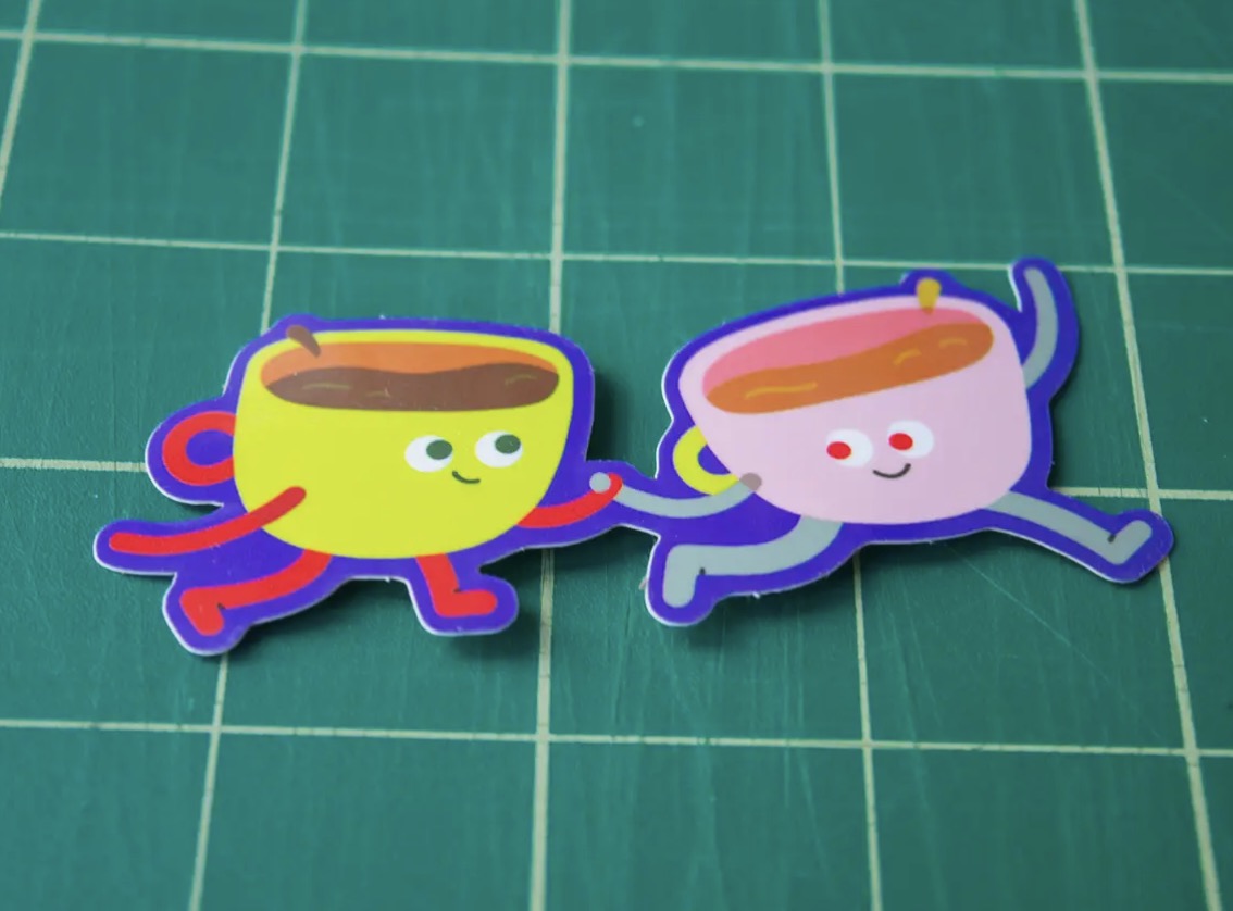 Teacups Vinyl Sticker