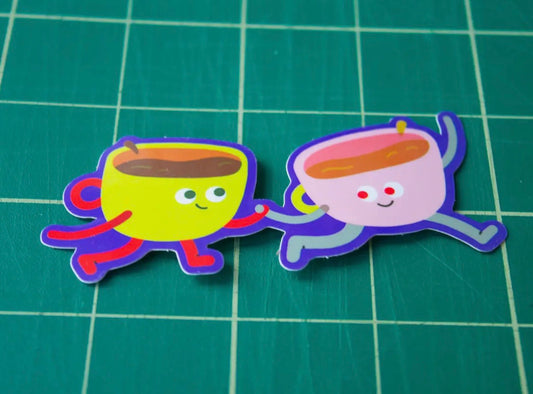 Teacups Vinyl Sticker