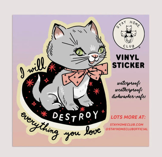 Destroy Kitten Sticker