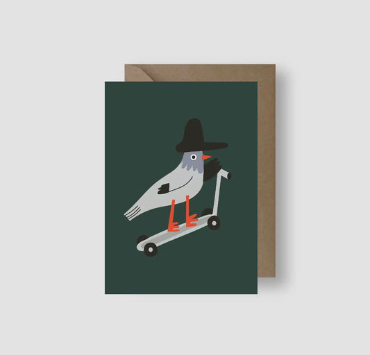 Scooter Pigeon Greeting Card