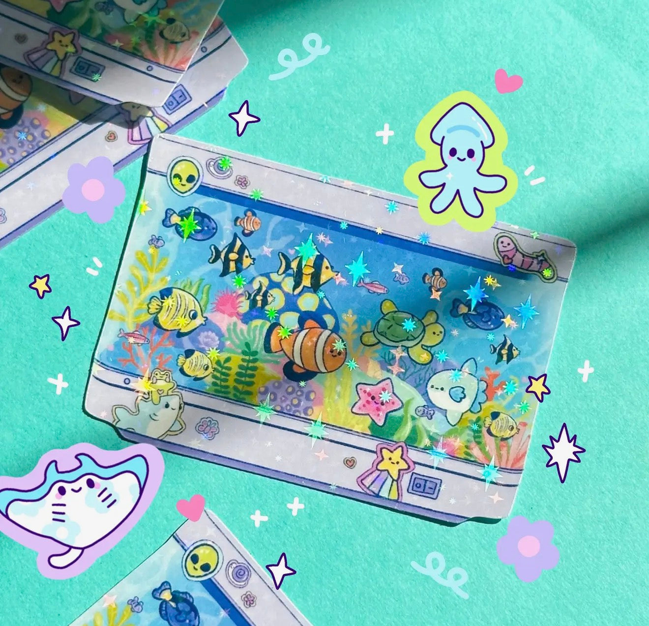 Fish Tank Holographic Sticker