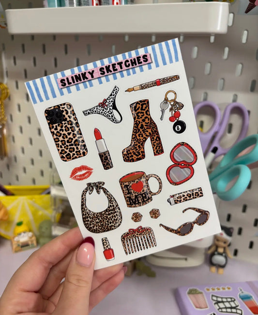Leopard Print A6 Matte Sticker Sheet