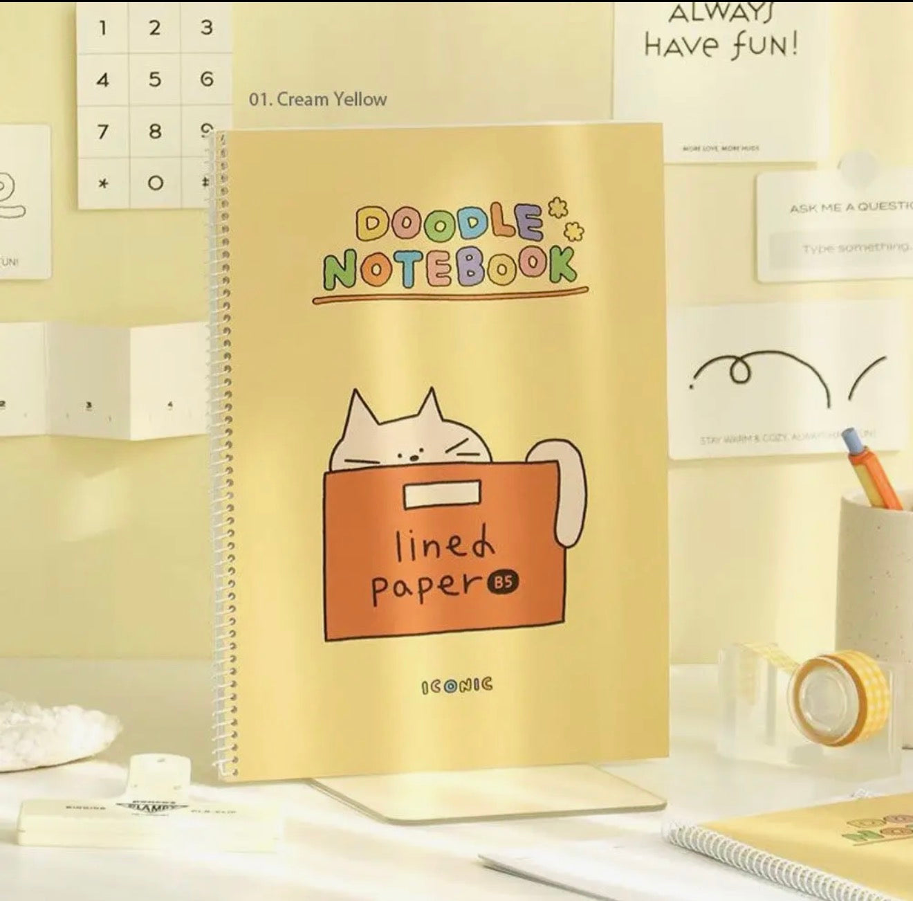 Iconic Doodle B5 Spiral Notebook - Lined