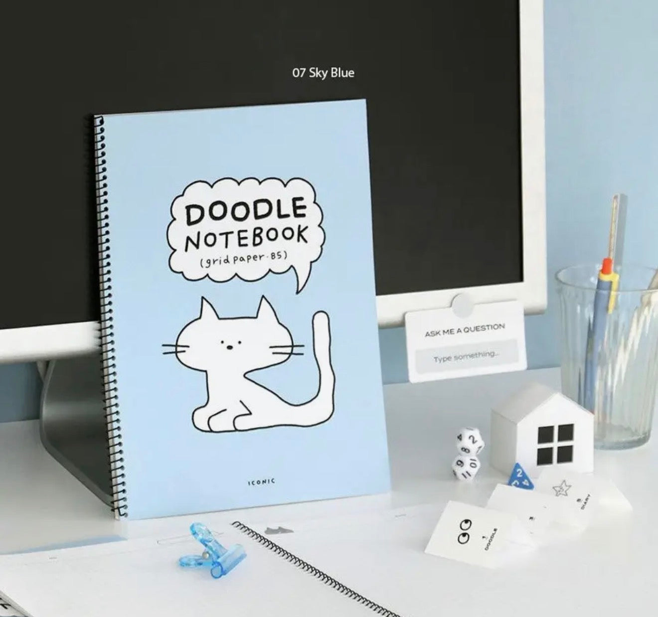 Iconic Doodle B5 Spiral Notebook - Grid