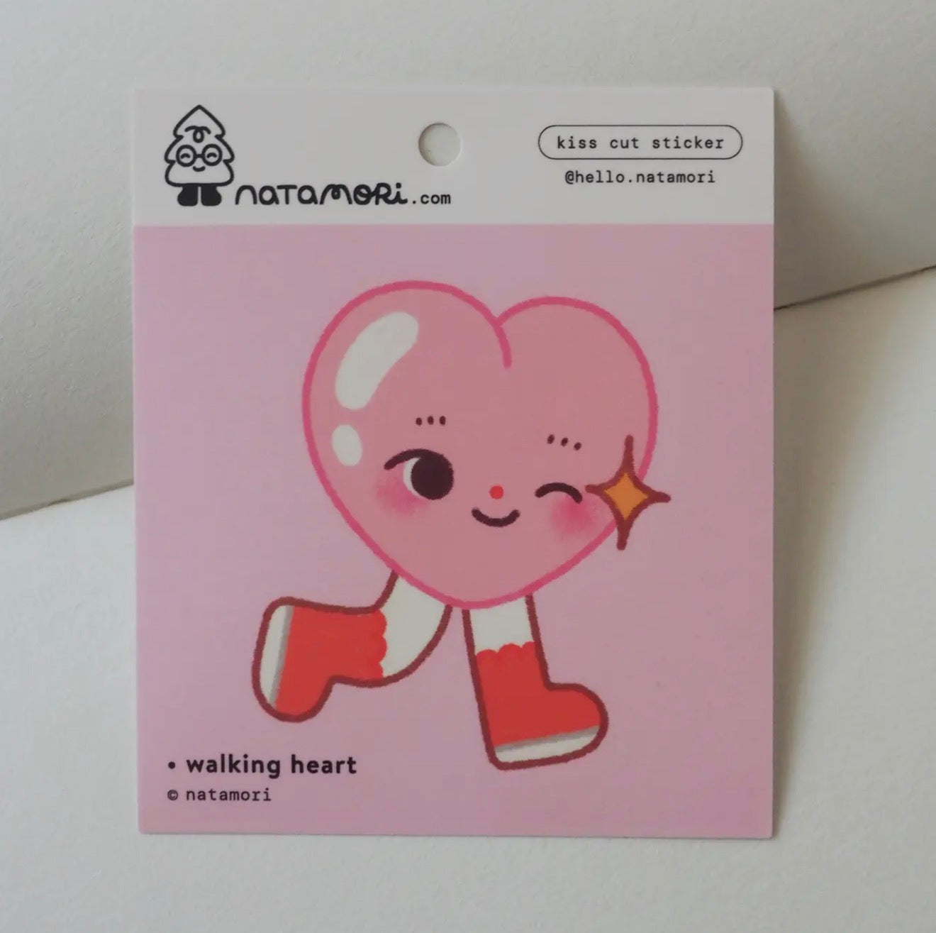 Walking Heart Kiss Cut Vinyl Sticker