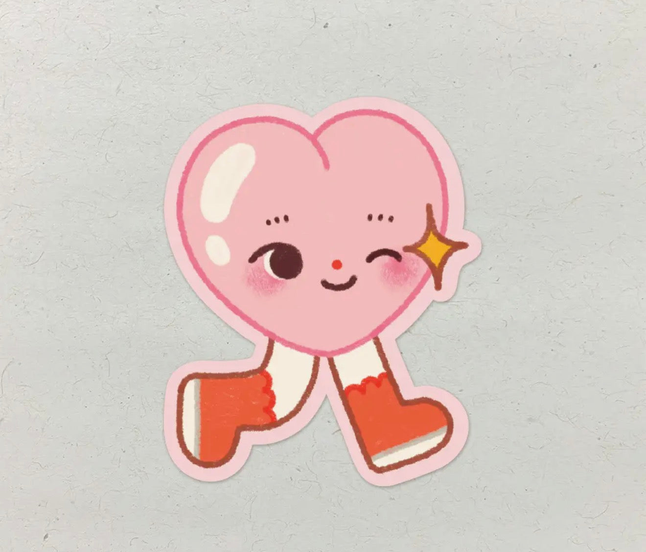 Walking Heart Kiss Cut Vinyl Sticker