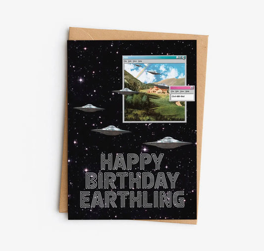 Happy Birthday Earthling Greeting Card