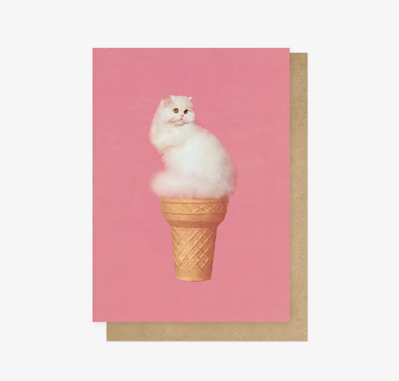 Cat Ice Cream Greetings Card