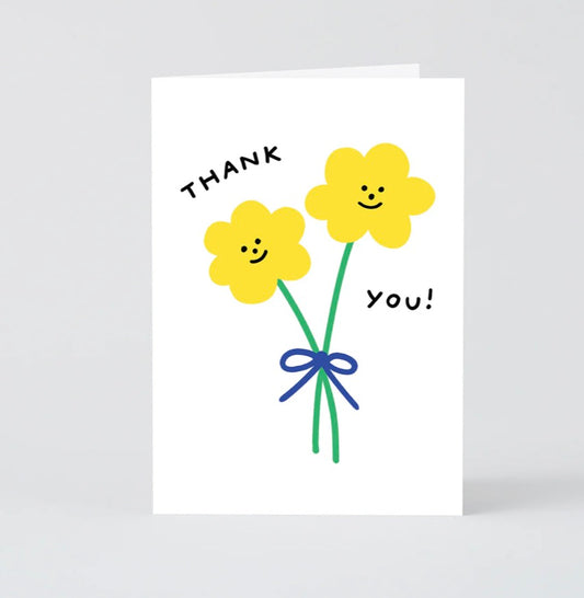 Thank You Double Flowers Card