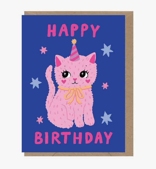 Pink Cat Greeting Card