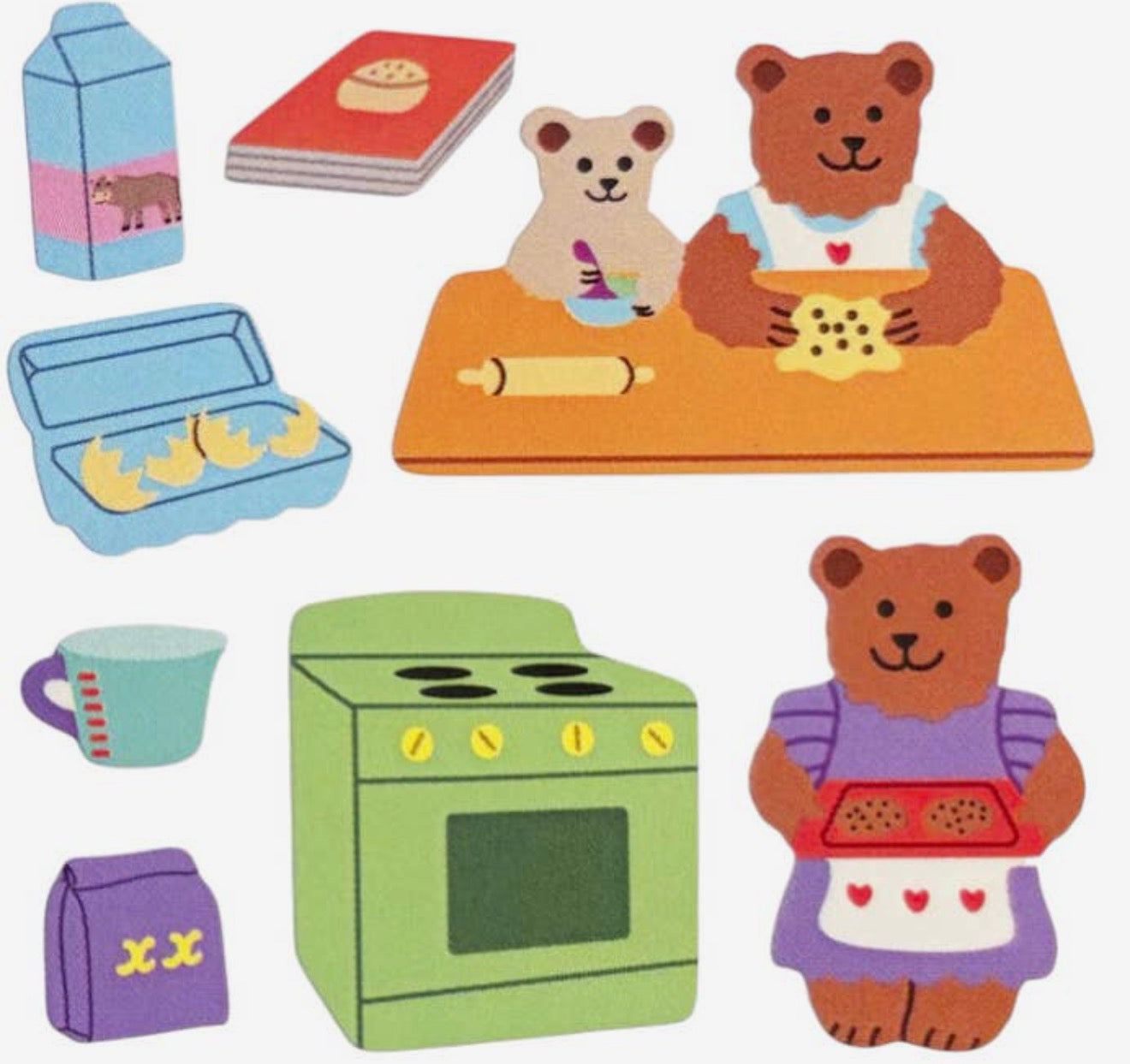 Glossy Baking Bears Stickers
