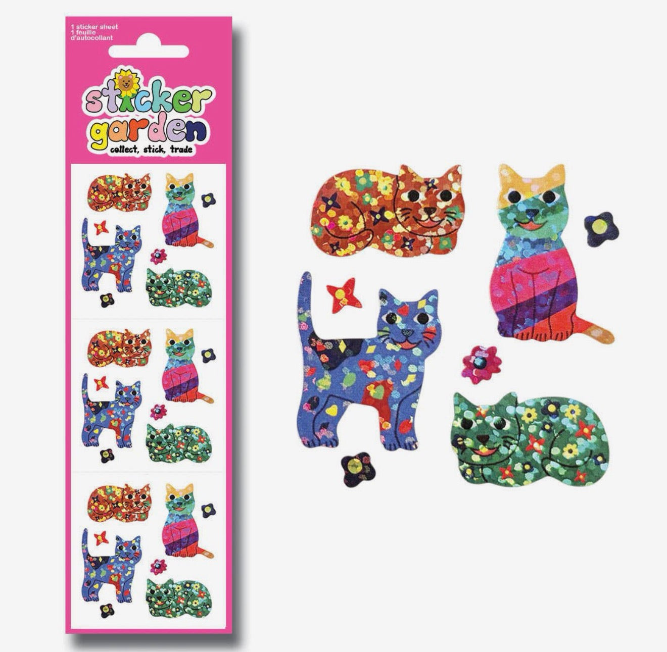 Sparkle Groovy Cat Stickers