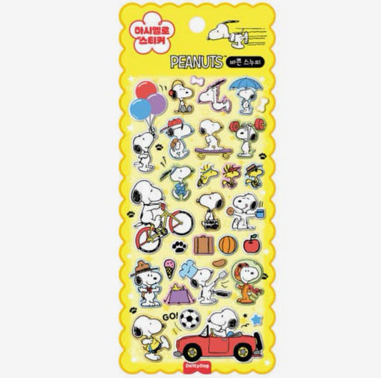 Peanuts Snoopy Marshmallow Puffy Reusable Stickers