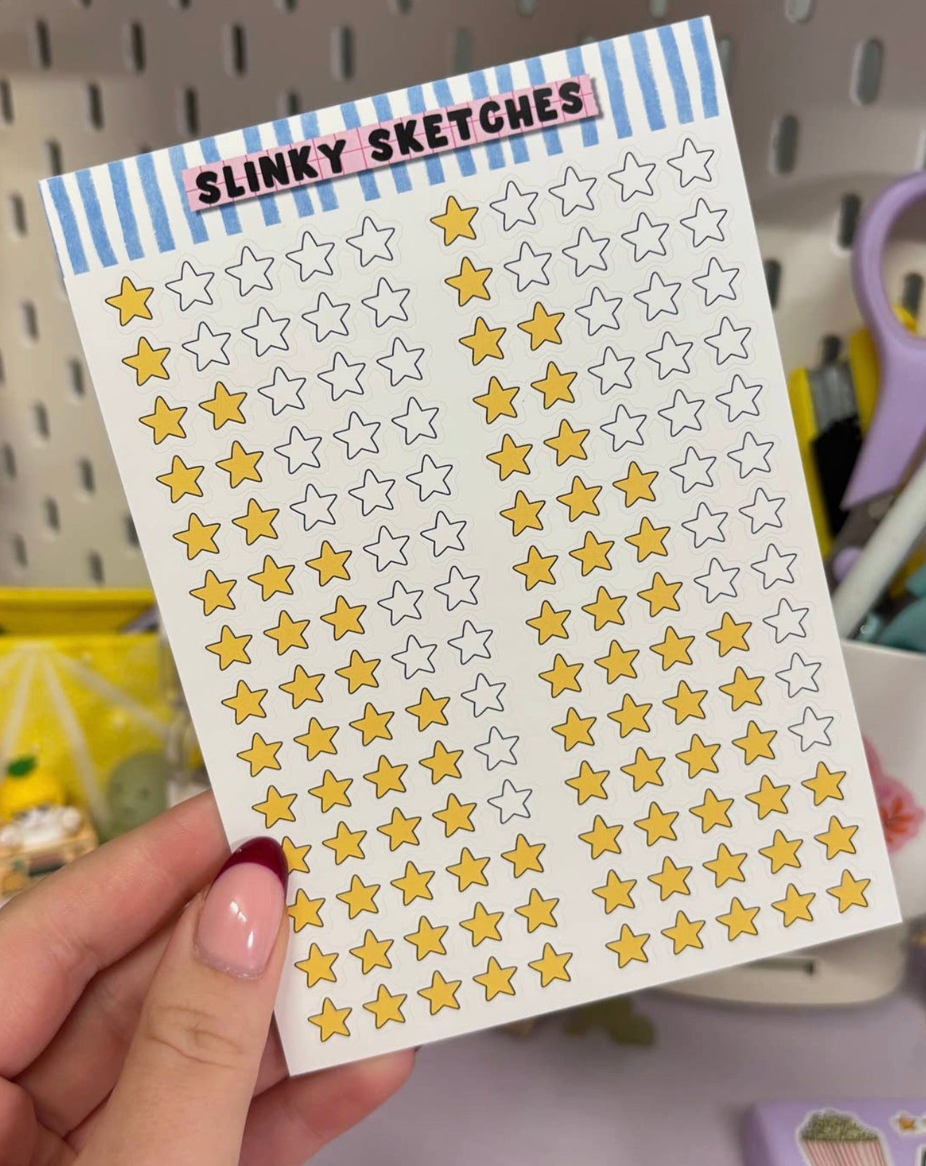 Pre-Filled Stars A6 Matte Sticker Sheet