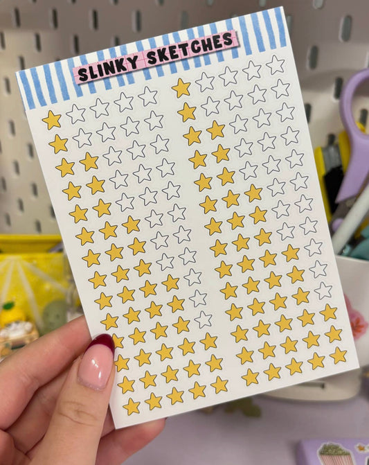 Pre-Filled Stars A6 Matte Sticker Sheet
