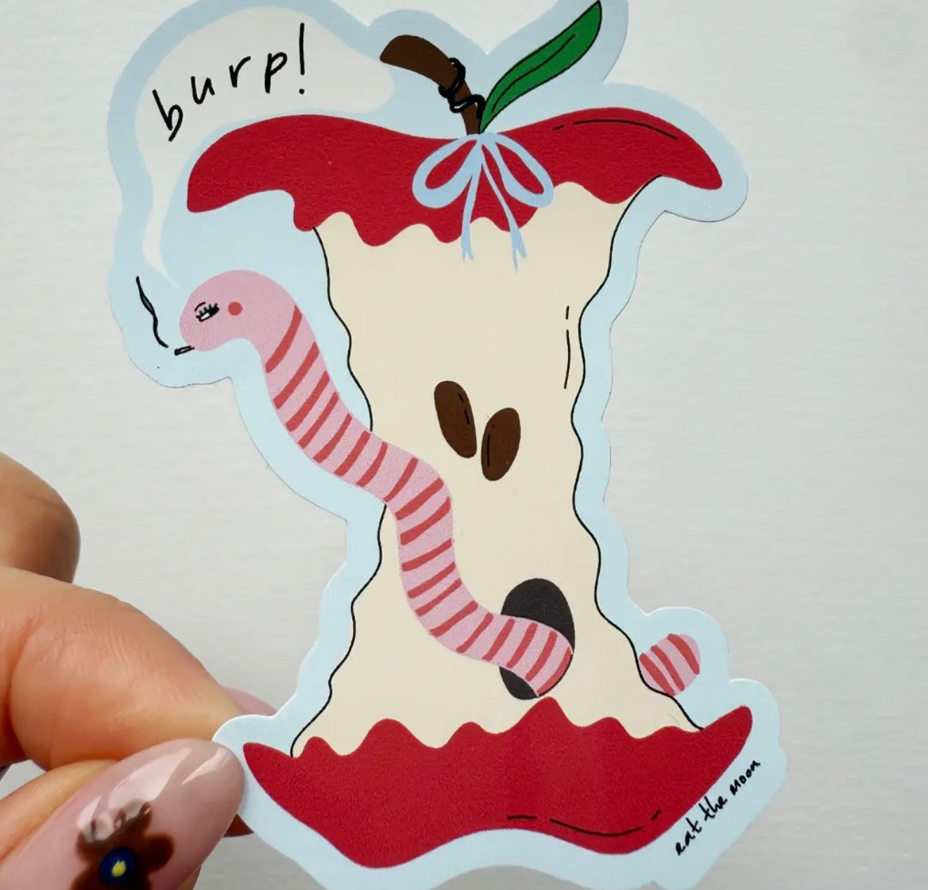 Worm Glossy Sticker Die Cut Sticker