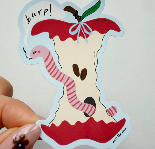 Worm Glossy Sticker Die Cut Sticker