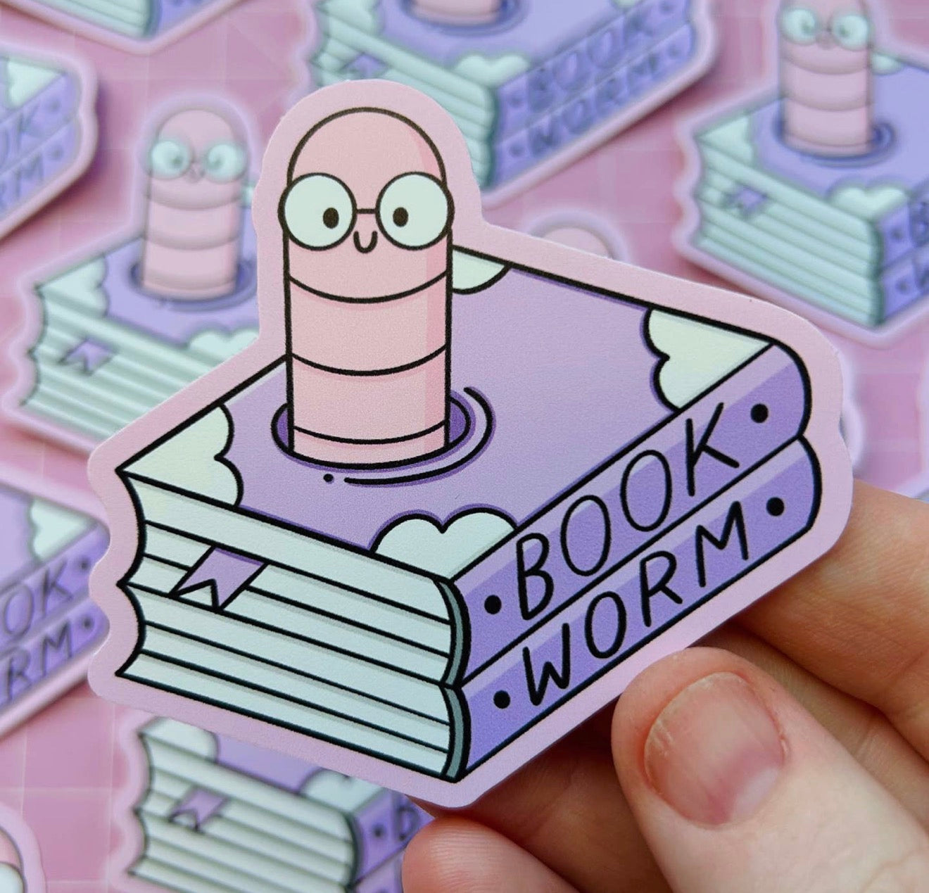 Bookworm Vinyl Sticker