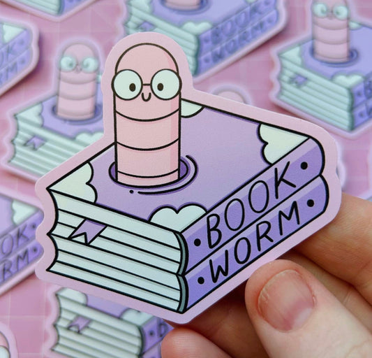 Bookworm Vinyl Sticker