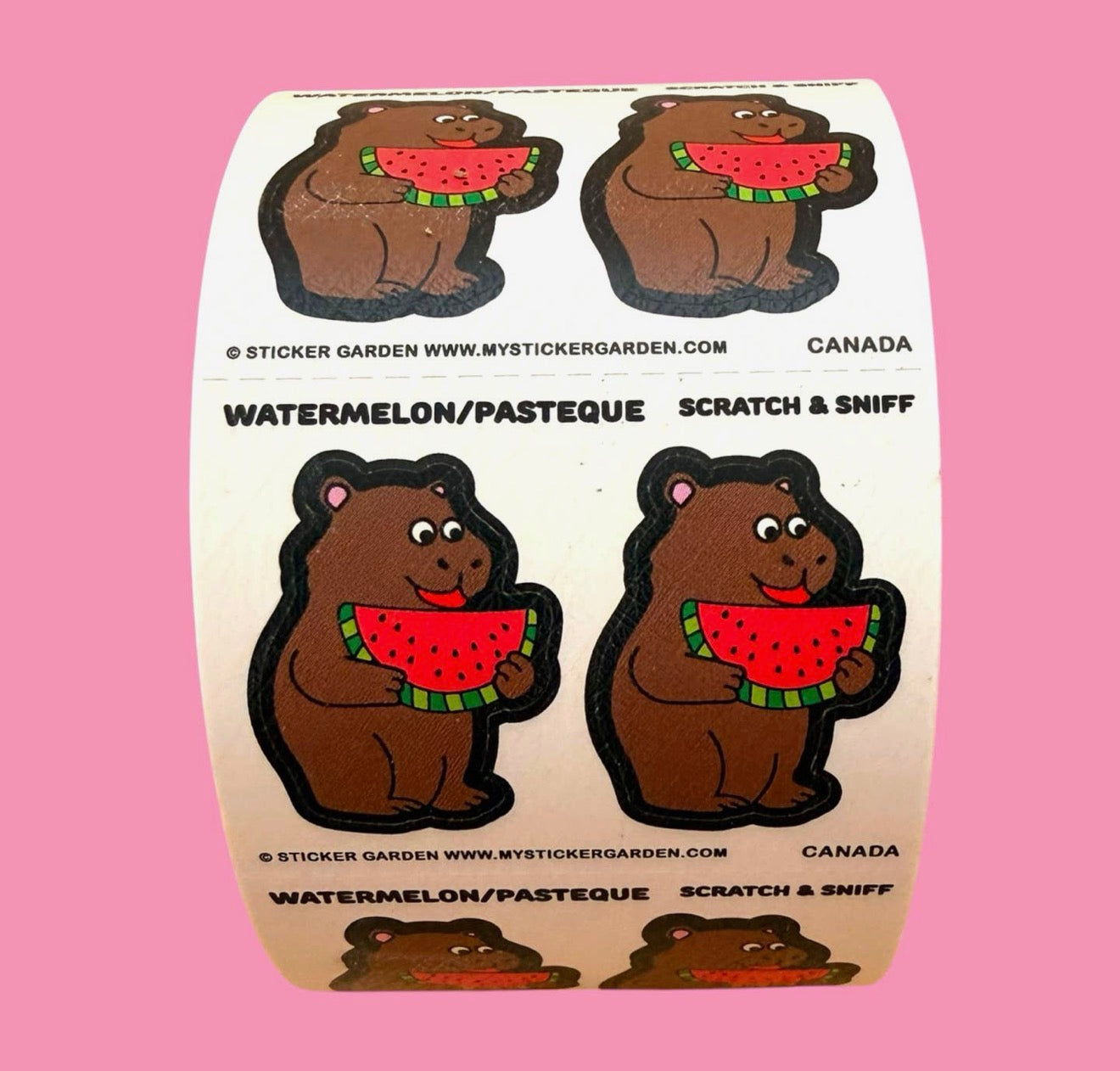 Stickers on a Roll - Capybara Watermelon Scratch and Sniff