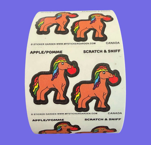 Stickers on a Roll - Horse Apple Scent Scratch and Sniff Sticker