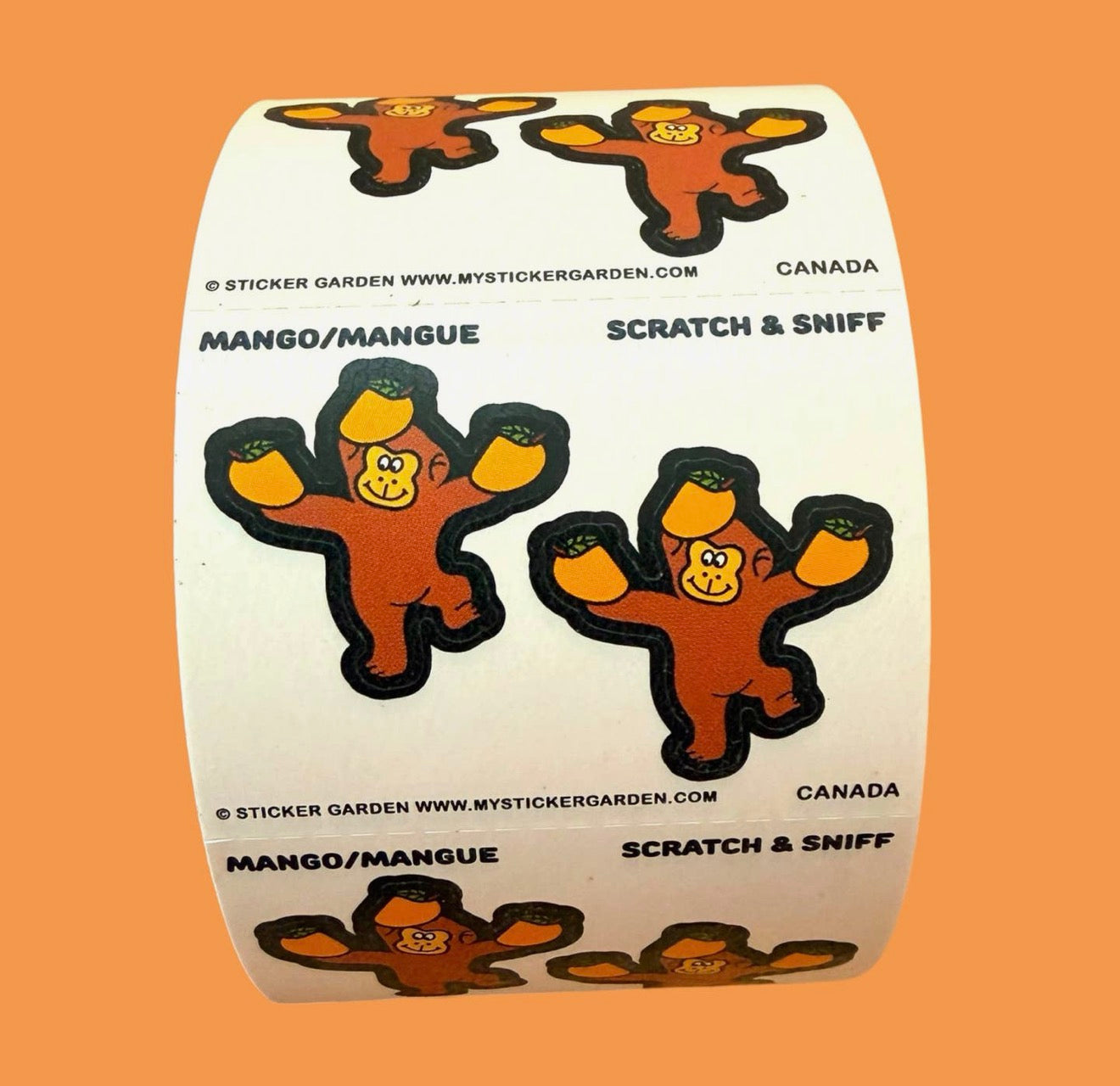 Stickers on a Roll - Monkey Mango Scratch and Sniff