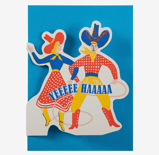 Yeehaa Couple Cut-Out Greeting Card