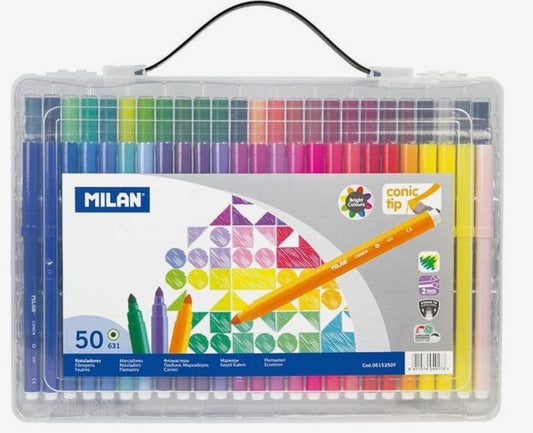 Milan Fibrepen Colouring Pens - Case of 50 Colours