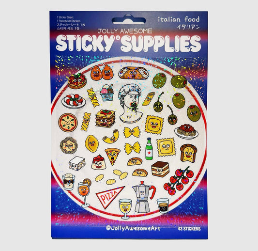 Italian Food A5 Holographic Sticker Sheet