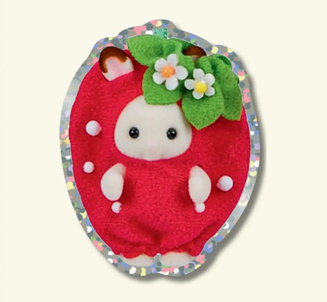 Strawberry Bunny Glitter Sticker