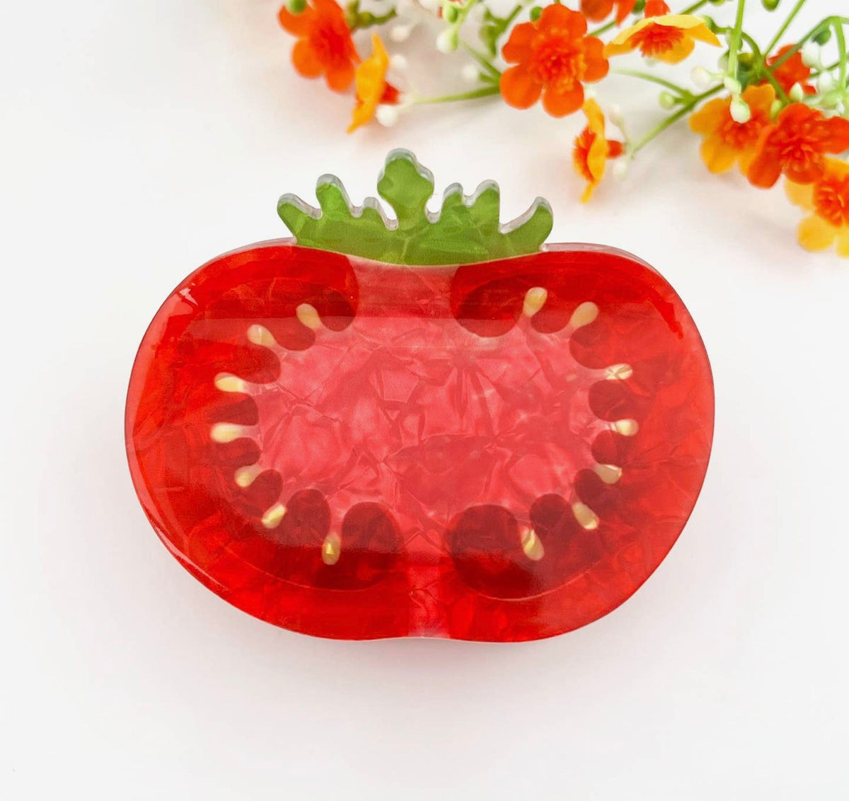 Tomato Print Hair Claw