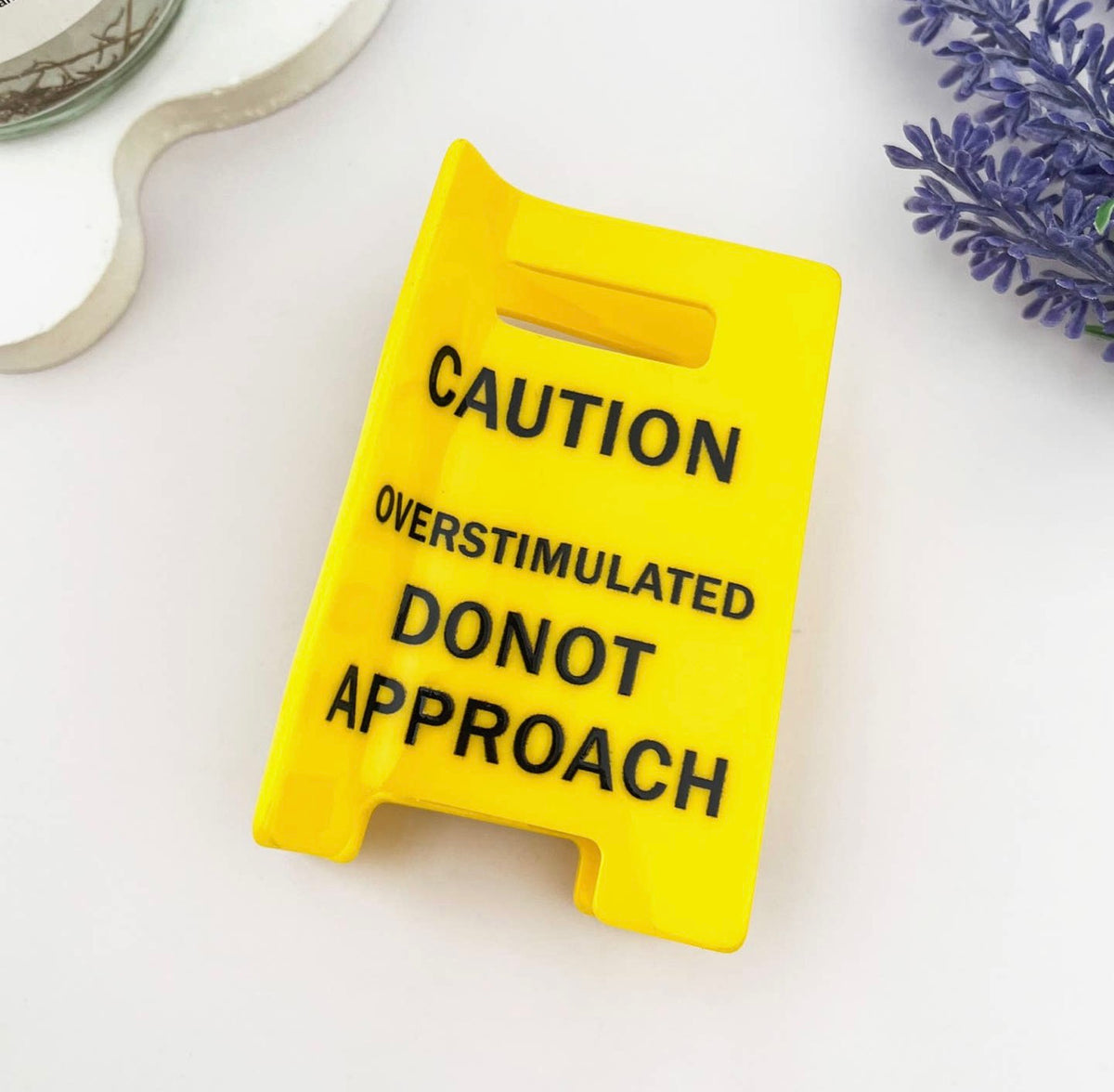 Overstimulated Warning Hair Claw
