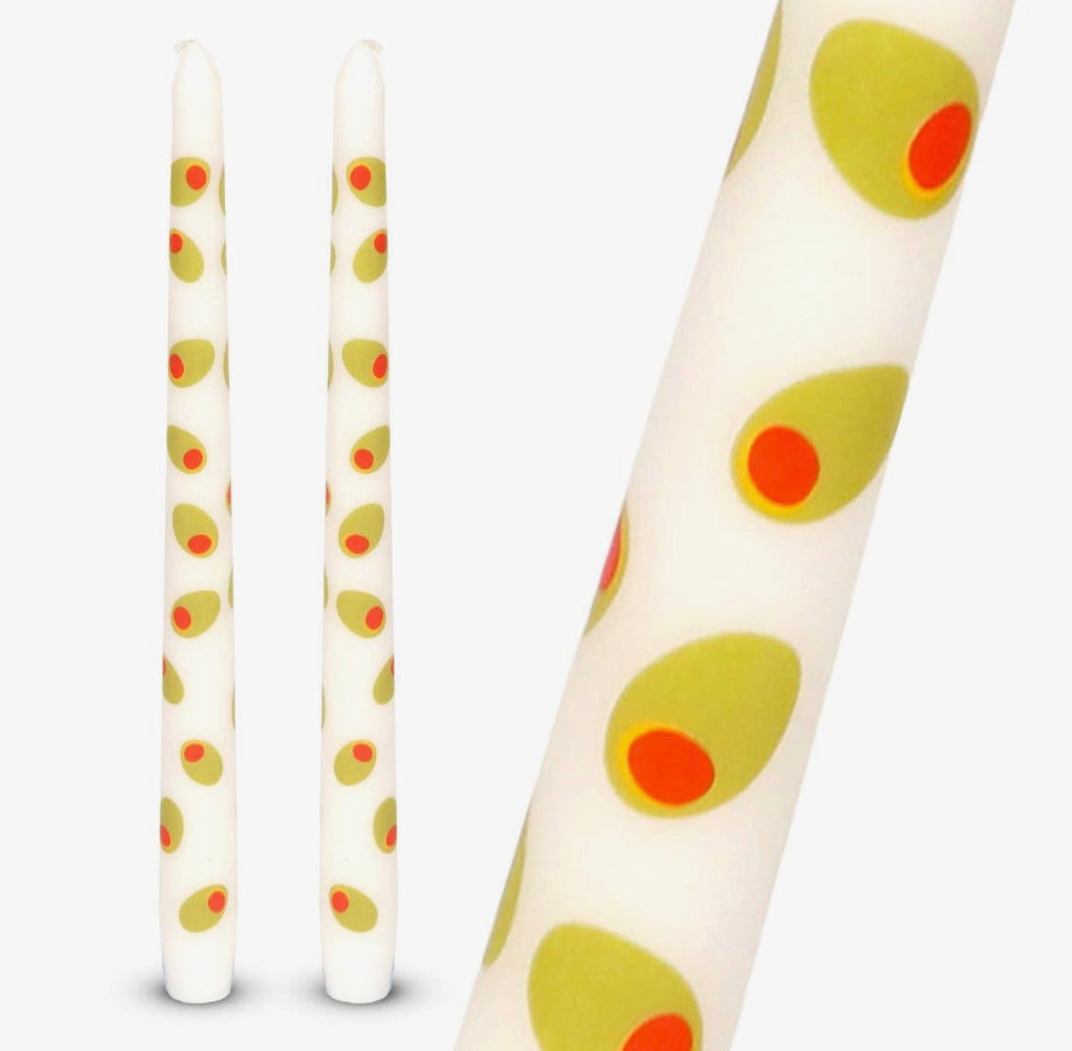 Olive Taper Dinner Candles