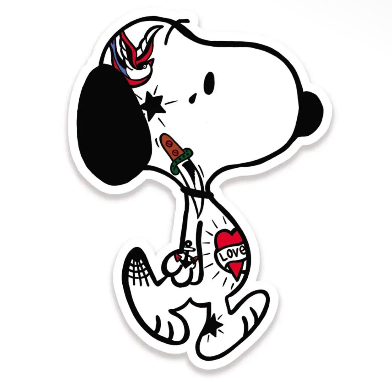 Tattooed Beagle Vinyl Sticker
