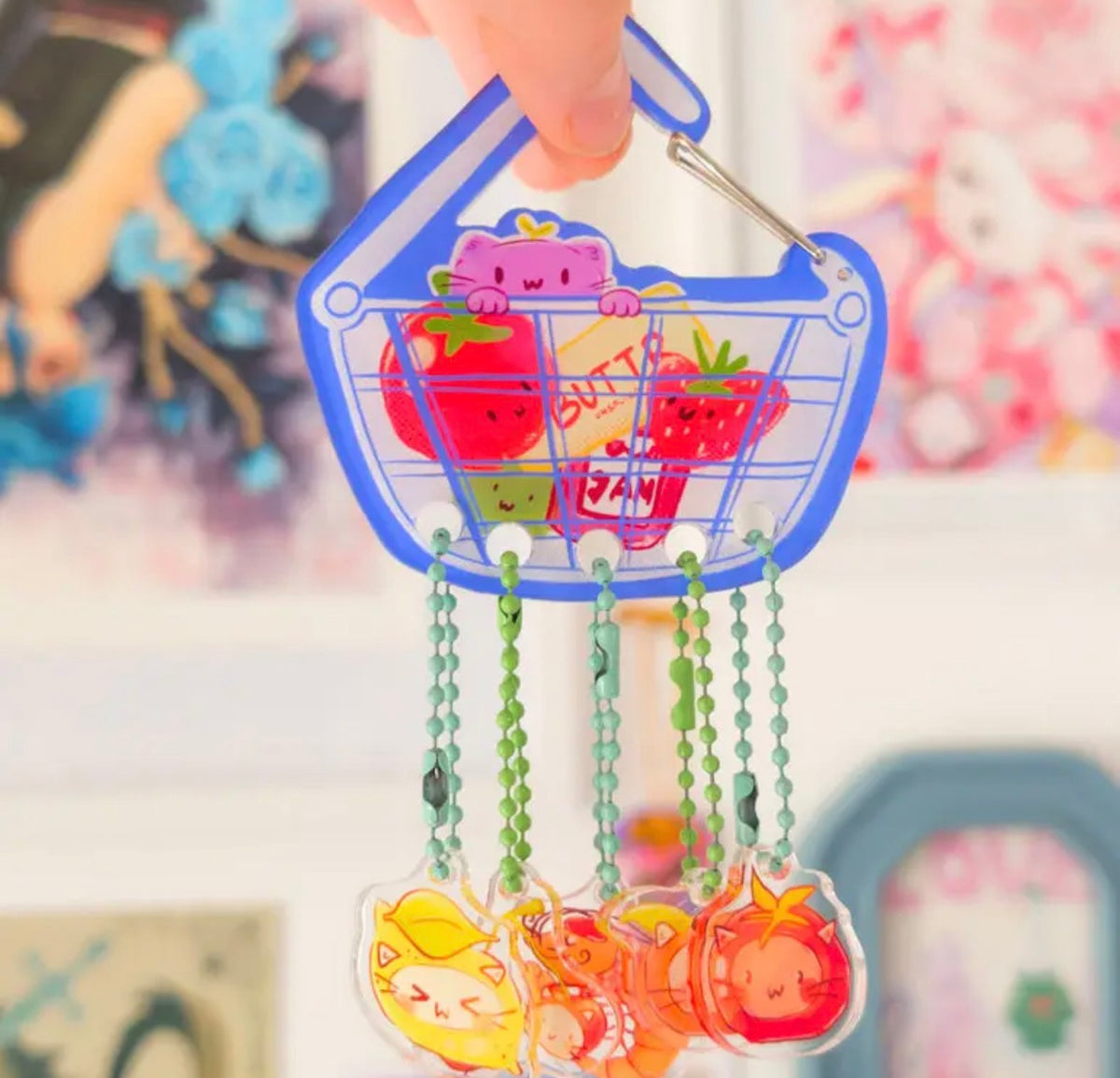Shopping Basket Acrylic Carabiner