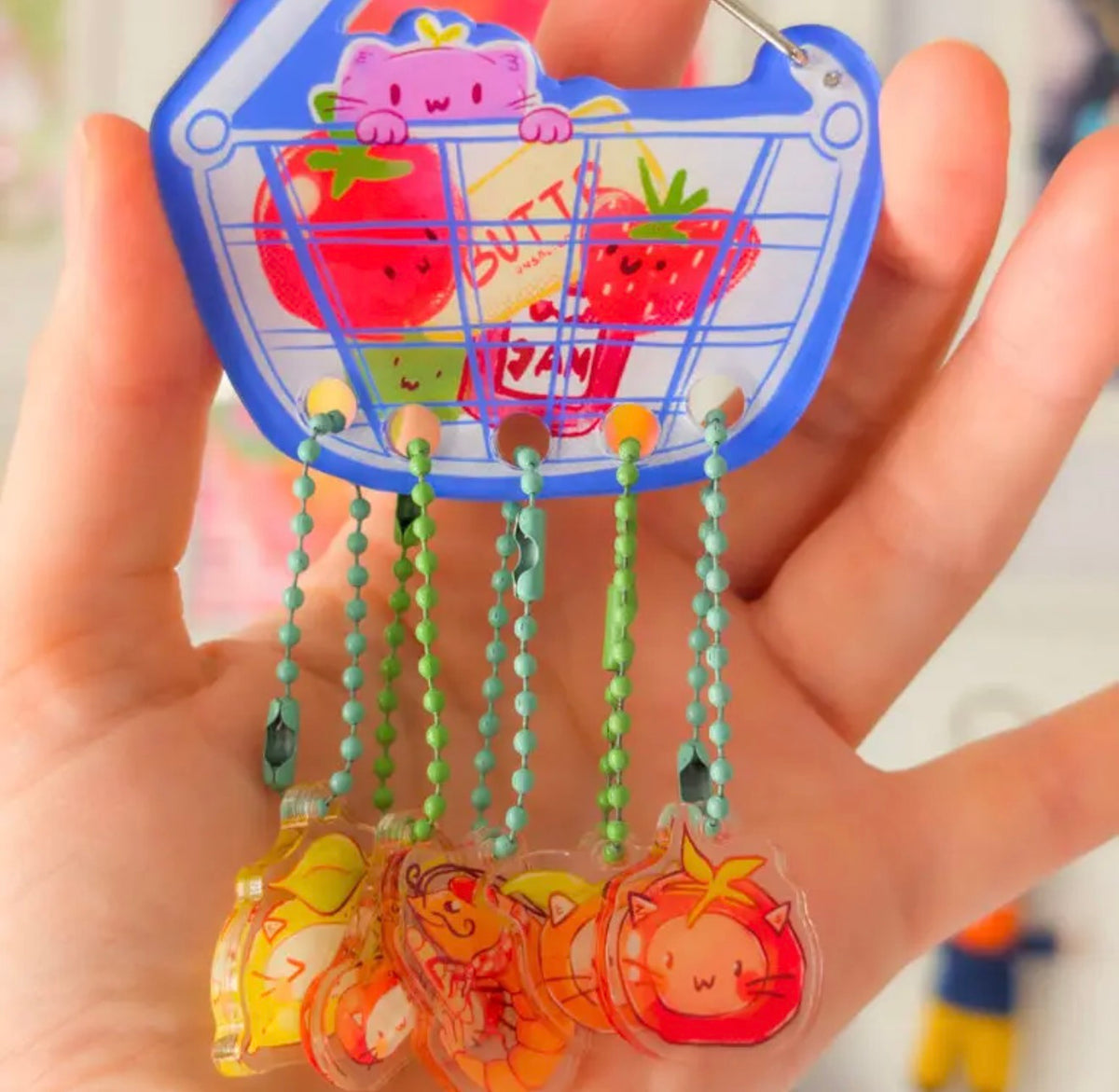 Shopping Basket Acrylic Carabiner