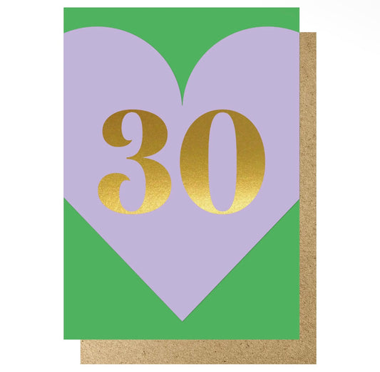 Heart Age 30 Card