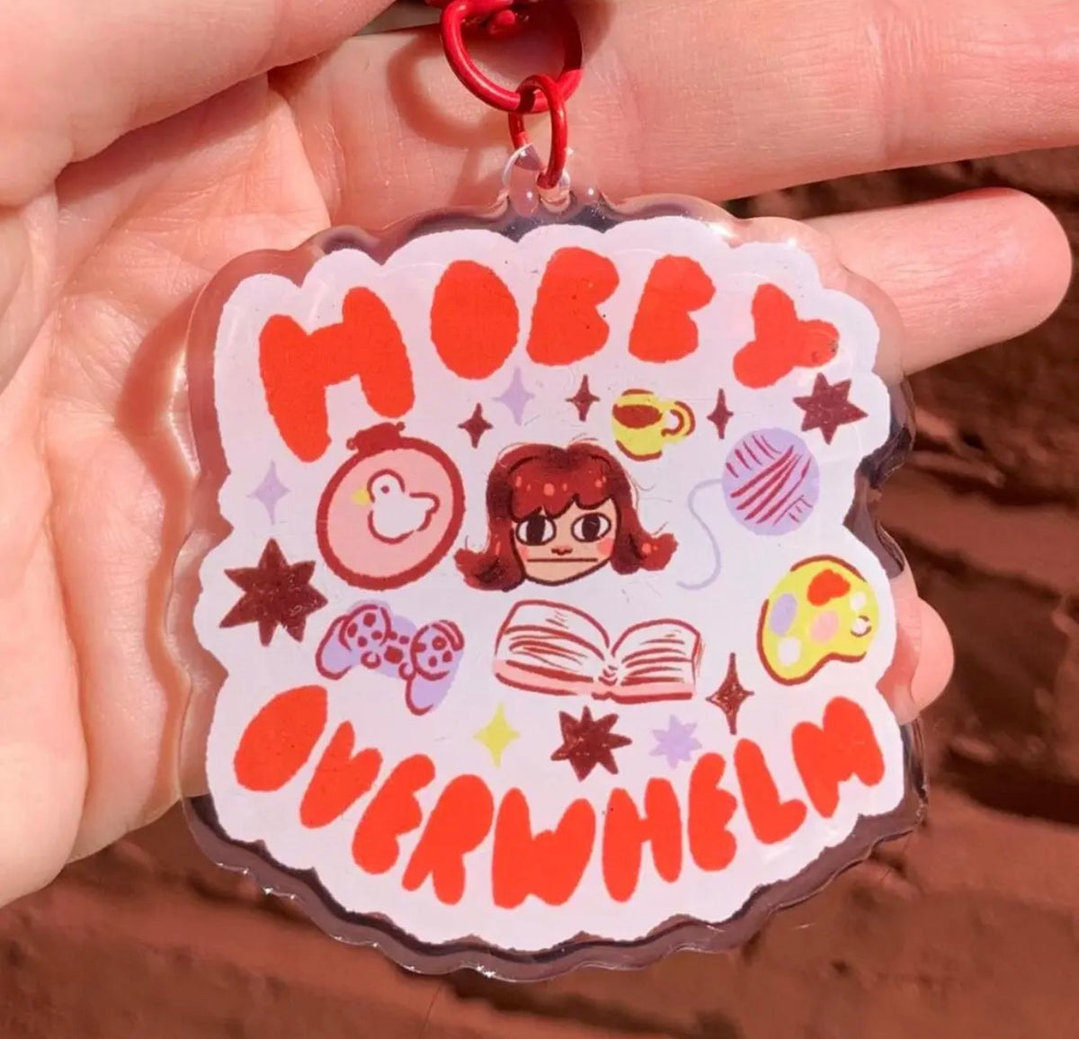 Hobby Overwhelm Acrylic Keychain Charm