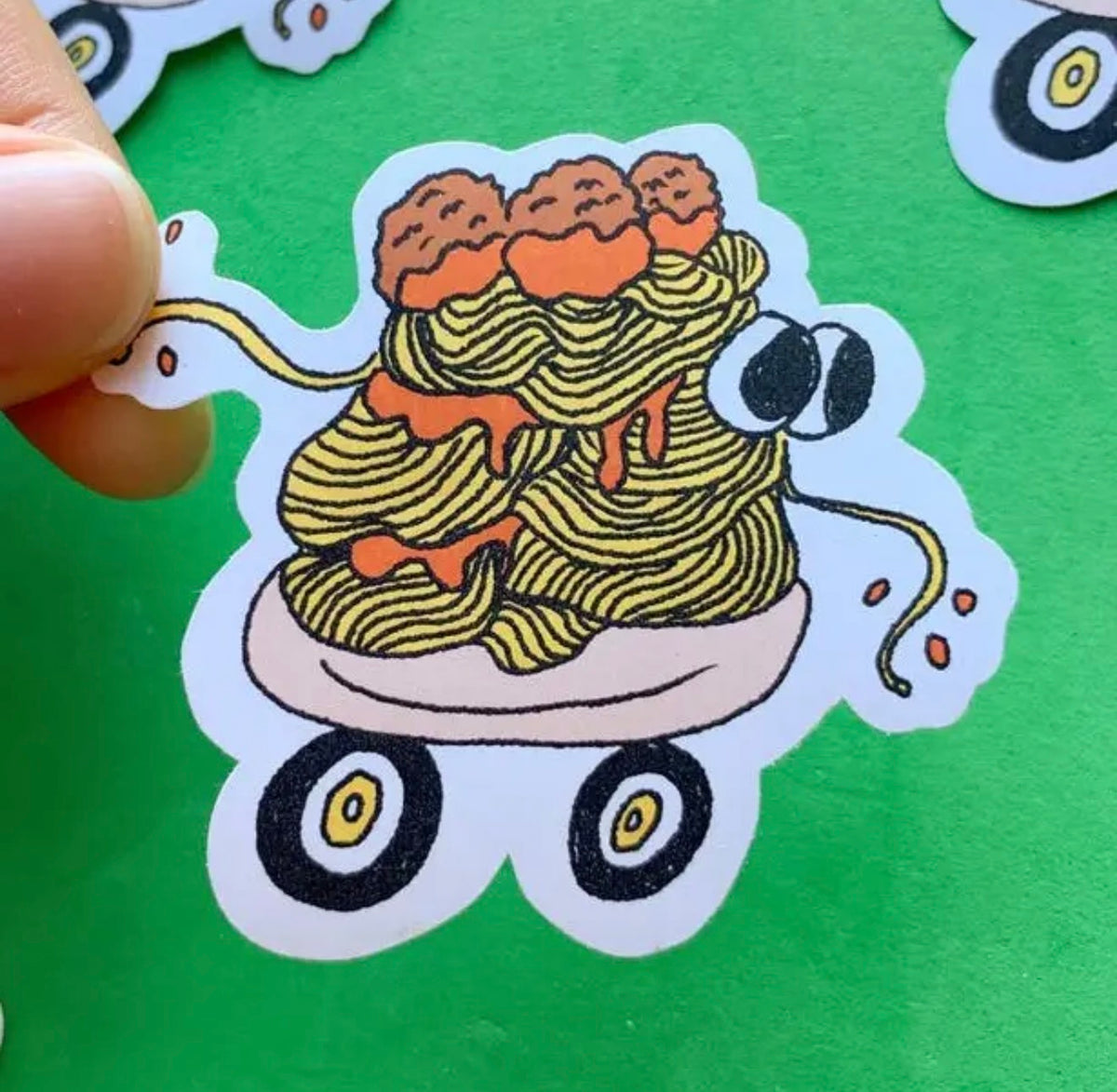 Spaghetti Car Matt Vinyl Sticker