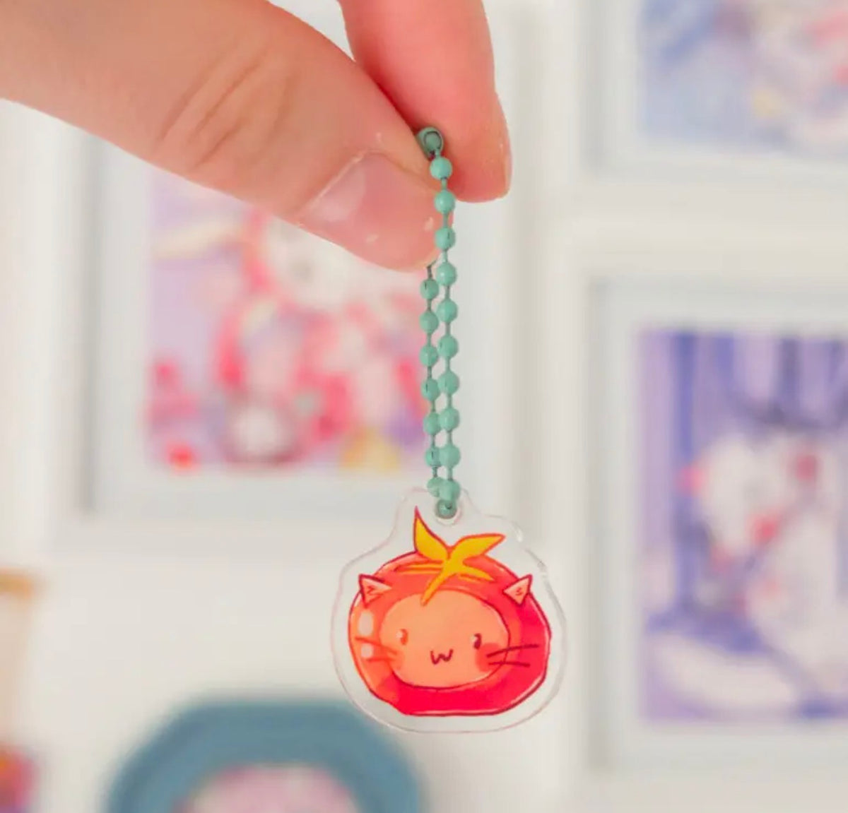 Tomato Cat Small Acrylic Charm