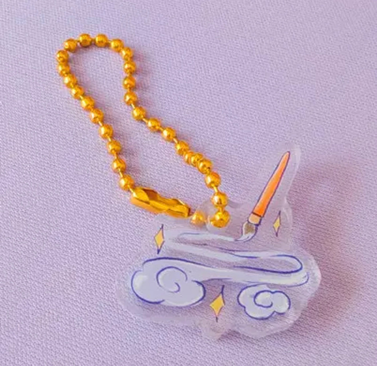 Whimsical Paintbrush Small Acrylic Charm