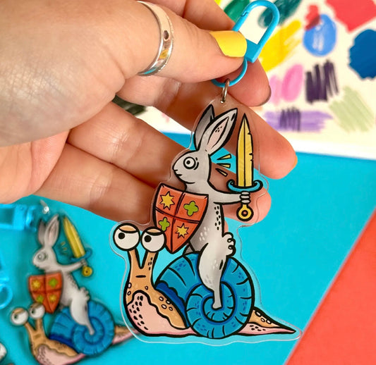 Medieval Bunny Acrylic Keyring