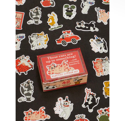 These Cats Are Up To Something! Playtime Sticker Set