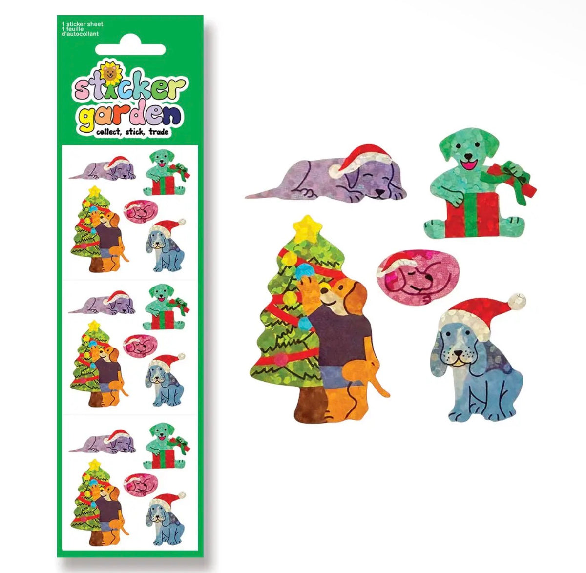 Sparkle Dogs Enjoying Christmas Stickers
