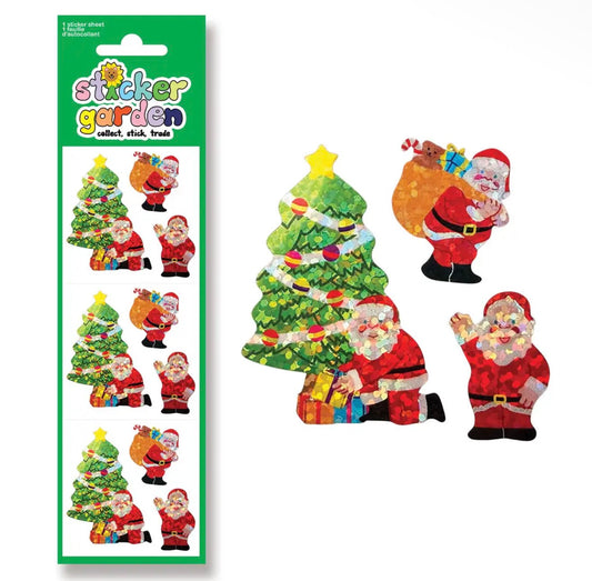 Sparkle Jolly Ol' Santa Christmas Sticker Sheet