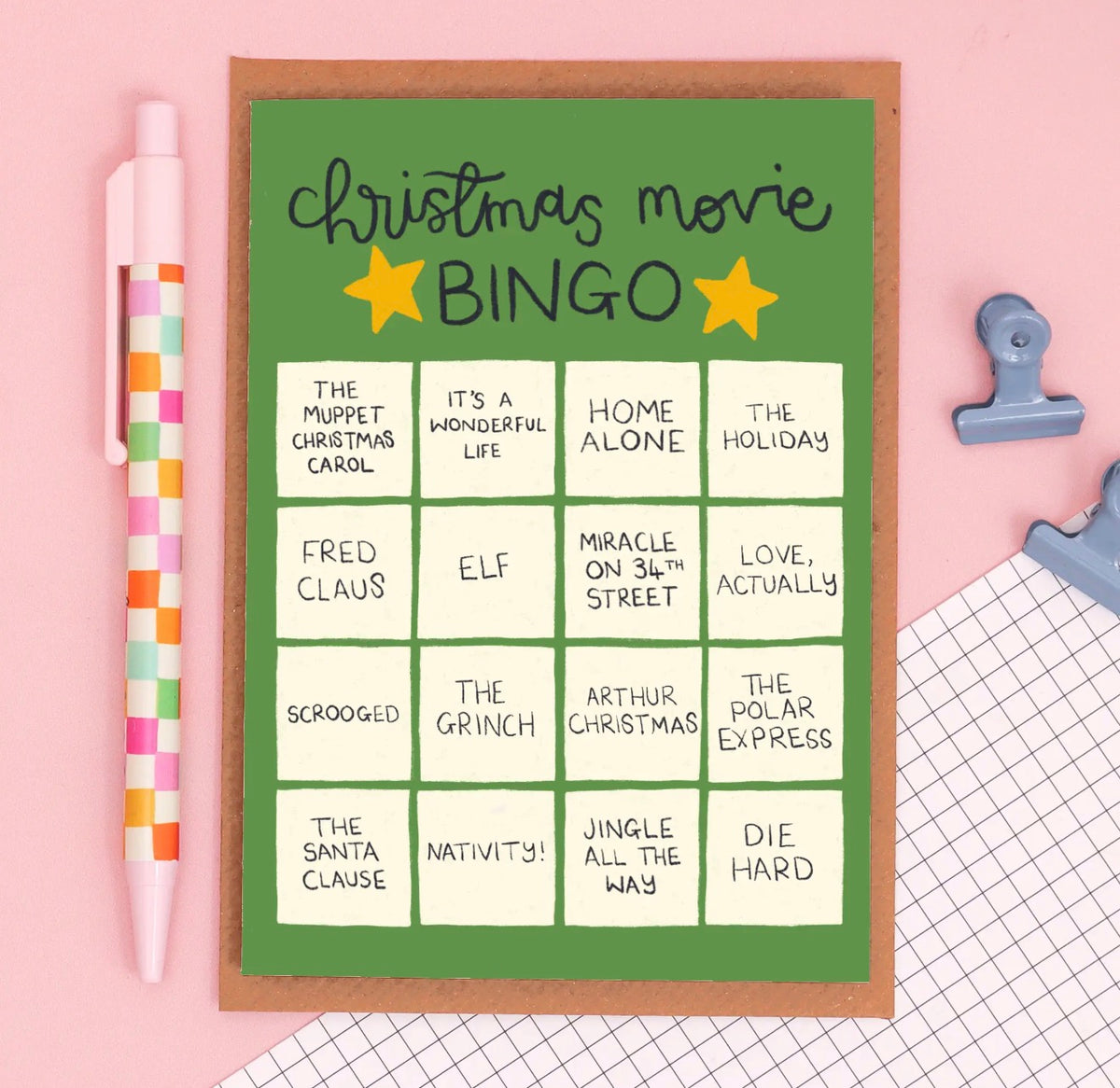 Christmas Movie Bingo Christmas Card