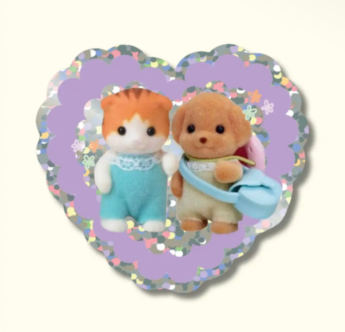 Besties Glitter Heart Sticker
