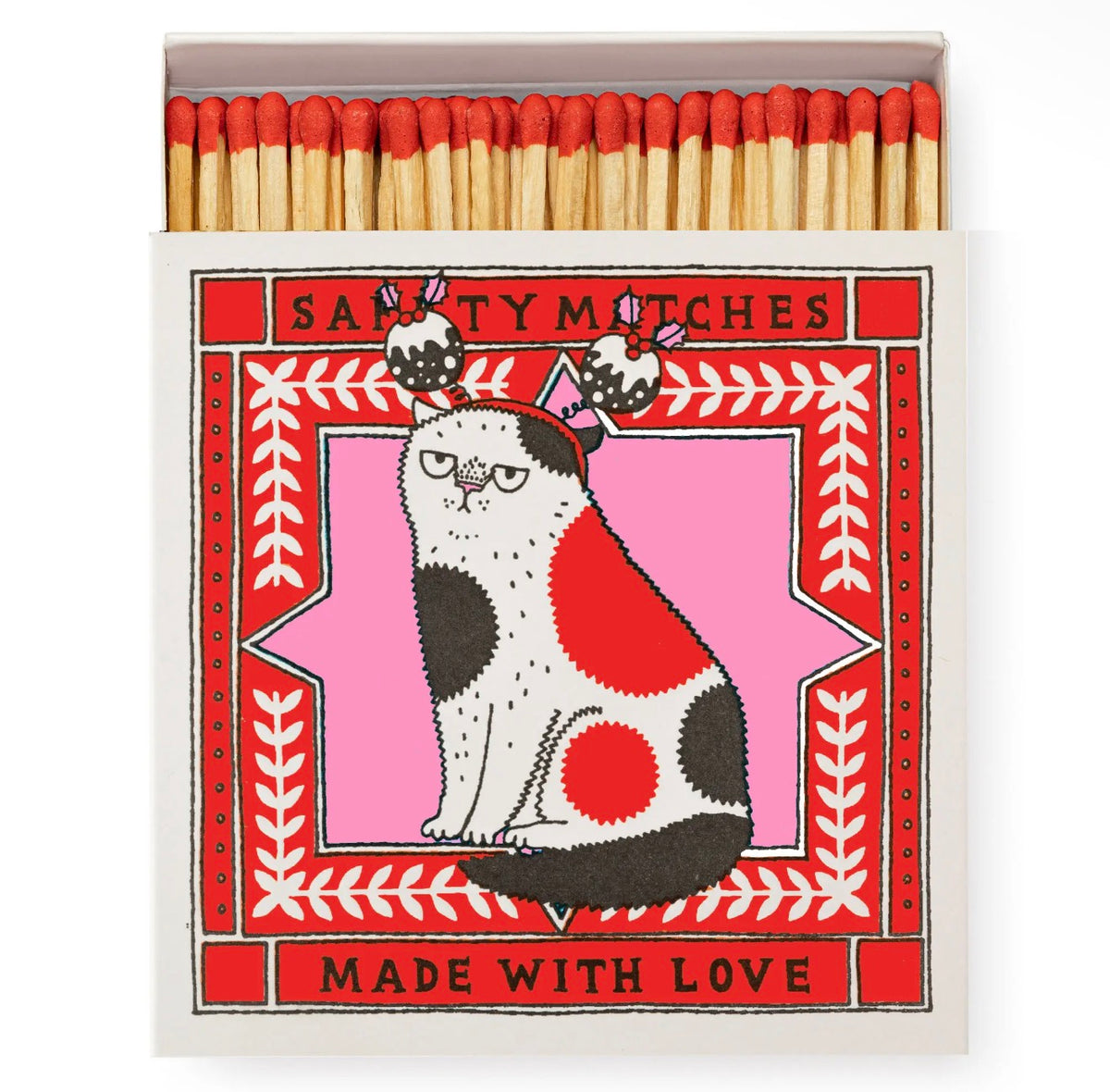 Cat Square Christmas Safety Matches