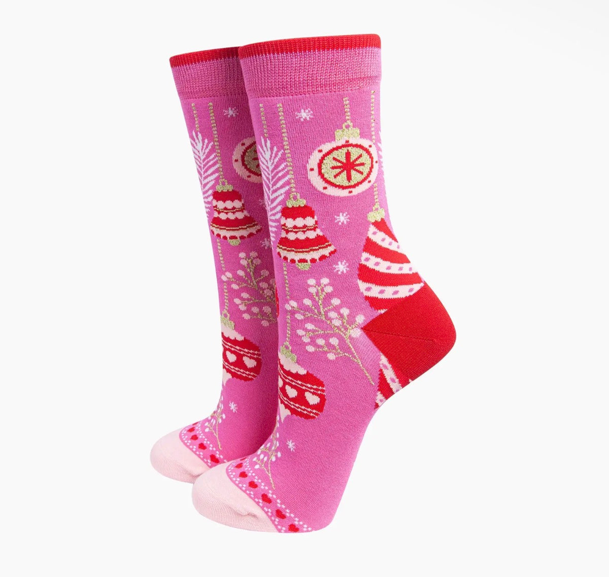 Christmas Baubles Women's Bamboo Socks