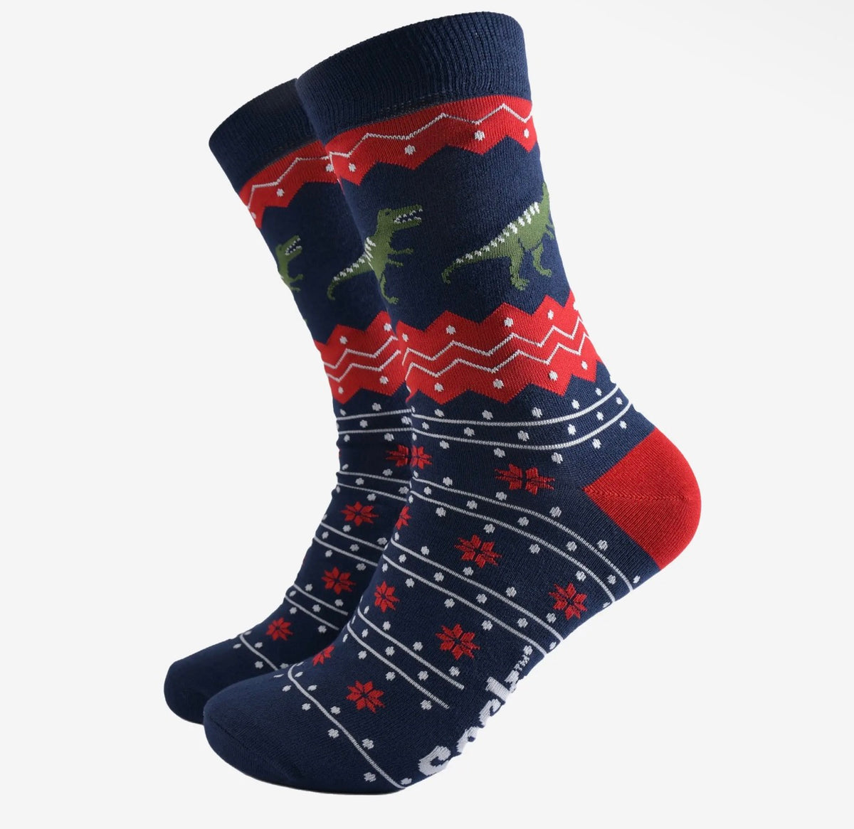 Christmas Fair Isle T Rex Bamboo Socks